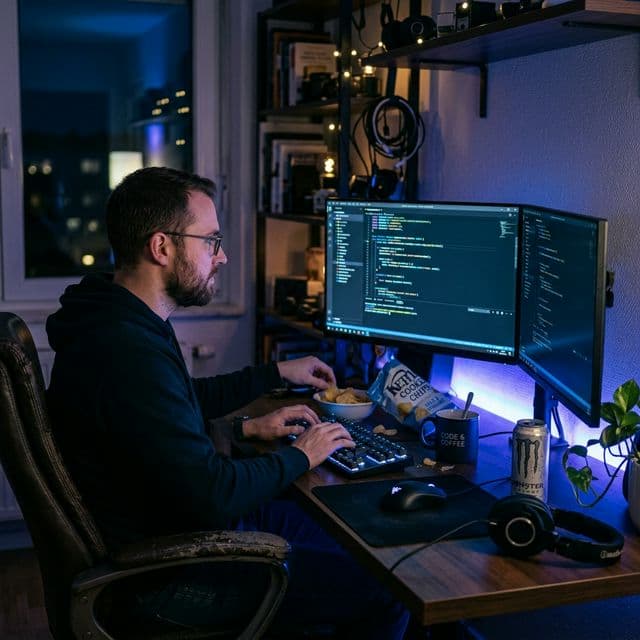 Profile — dev setup with food